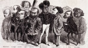 作家のポートレート Paul de Kock（1793-1871）、Emile Augier（1820-1889）、Eugene Scribe（1791-1861）、Felix Nadar、Alphonse Karr（1808-1890）、Alexandre Dumas pere（1802-1870）およびAlexandre Dumas Jr（1824-1895）、Joseph Mery（1798-1866）、Leon Gozan（1803-1 作： Nadar