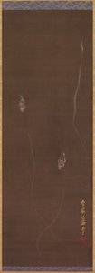 壁の上のカタツムリ、1700年代。 作： Nagasawa Rosetsu