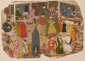バザールの騒ぎ、1750-1760 作： Nainsukh