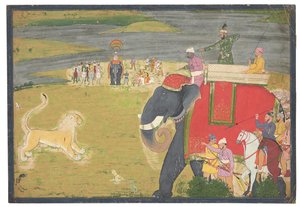 ライオンシカーでのラジャバルヴァントデヴシン、1750年頃