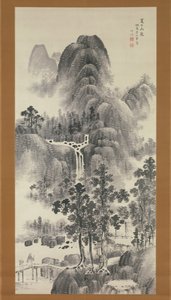 夏の日の渓流、19 世紀。 作： Nakabayashi Chikuto
