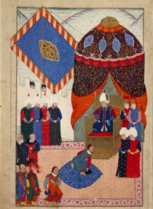 6月29日、スレイマン1世によるハンガリー皇太子ツィギスモンド・ヤーノシュの歓迎会 作： Nakkaş Osman