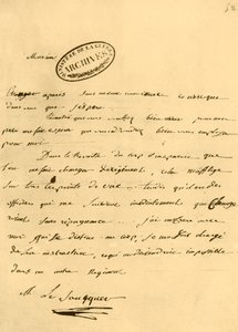 1791 年 6 月 3 日付、1921 年 6 月 3 日付のナポレオンから陸軍書記官ル・ソーカーへの手紙。