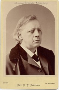 Henry Ward Beecher（1818-87）、アメリカの聖職者、社会改革者（アルブメン写真） 作： Napoleon Sarony