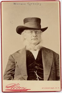 ホレス・グリーリー（1811-72）、米国の政治家および新聞編集者（アルブメン写真） 作： Napoleon Sarony