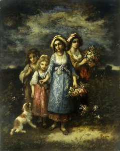 フラワーギャザラー、1873 作： Narcisse Virgile Diaz de la Peña