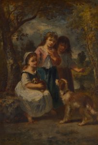 三人の少女、1870年頃