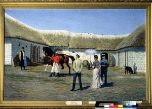 馬のブリーダー。 Narkis Nikolaevich Bunin (1856-1912) による絵画。 キャンバスに油彩、80 x 125 cm