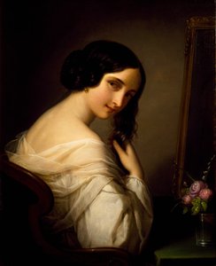 ナターレ・スキアヴォーニ（1777-1858）の「トイレットでの女性」。 作： Natale Schiavoni