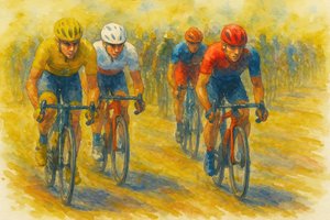 自転車レースの熱戦 作： 
