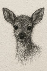 優しい子鹿の肖像画 作： 