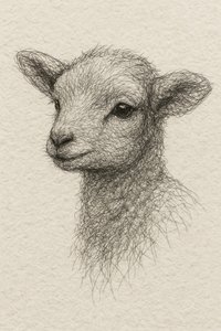 優しい子羊の絵 作： 