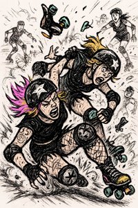 ローラーダービーの衝突事故 作： 