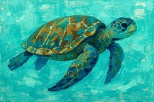 泳ぐウミガメ 作： 
