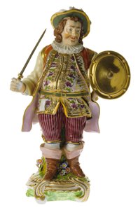 英国18世紀磁器製俳優デイヴィッド・ギャリックの陶器人形 作： Nathan Benn