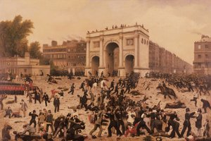 ハイドパークでの暴力事件、1866年 作： Nathan Hughes