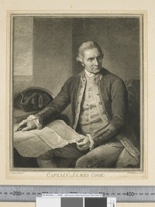 I.キャプテン・ジェームズ・クック、J.K.シャーウィン（1751-90）による1773-84年頃の彫刻（エングレーヴィング）。 作： Nathaniel (after) Dance Holland