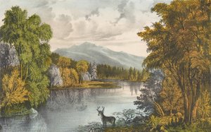 メイン州ムースヘッド湖、1857-72.、1857-72. 作成者: ナサニエル カリアー、ジェームズ メリット アイヴス、カリアー アンド アイヴス。