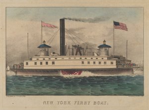 ニューヨーク フェリー ボート、カリフォルニア州。 1860～65年頃。 1860-65。 作成者: ナサニエル カリアー、ジェームズ メリット アイヴス、カリアー アンド アイヴス。