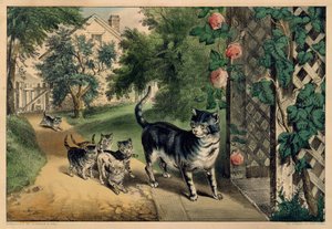 プッシーズ リターン、1874-78 年、1874-78 年。 作成者: ナサニエル カリアー、ジェームズ メリット アイヴス、カリアー アンド アイヴス。 作： Currier and Ives