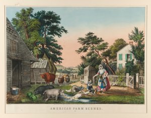アメリカの農場のシーン。 2号 作： Nathaniel Currier