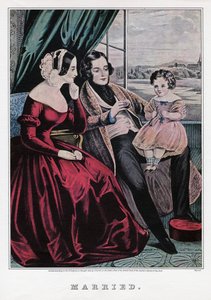 結婚、1845年。 作： Nathaniel Currier