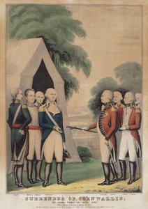 コーンウォリスの降伏: バージニア州ヨークタウンで 1781 年 10 月 作： Nathaniel Currier
