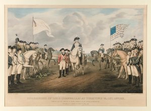 バージニア州ヨークタウンでのコーンウォリスの降伏。1781 年 10 月 19 日 / ジョン トランブルが描いたトランブル大佐の原画より 作： Nathaniel Currier