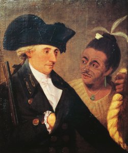 ジェームズ・クック（1728-1779）の旅の仲間であったイギリス人船長、チャールズ・クラーク船長（1741-1779）の肖像。ナサニエル・ダンス＝ホランド（1735-1811）による絵画
