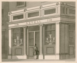 Astell、Wine and Spirit Warehouse、Grafton Street、Tottenham Court Roadの店頭 作： Nathaniel Whittock