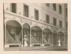 Messrs Everington、インドのショール倉庫、10 Ludgate Street、ロンドンの店頭 作： Nathaniel Whittock