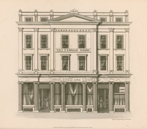Shoolbred and Cooke、Drapers、Tottenham Court Road、Londonの店頭 作： Nathaniel Whittock
