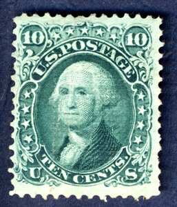 10c ワシントン E グリル シングル、1867 年。