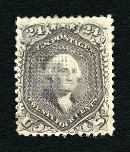 24c ワシントン F グリル シングル、1867 年。