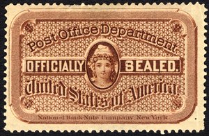 郵便局のシール、c。 1879年。 作： National Bank Note Company