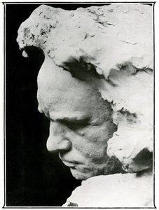 ルートヴィヒ・ヴァン・ベートーヴェン（1770-1827）の横顔、ブロンズ製胸像の細部 作： Naum Aronson