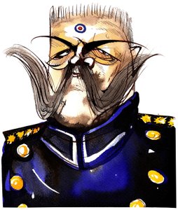 ポールフォンヒンデンブルク-ポーランド生まれのドイツの将軍で大統領（1847-1934年）;色の似顔絵 作： Neale Osborne