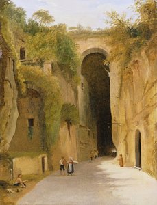 1840年頃、ナポリのポジッリポの丘の下にあるクリプタナポレタナ 作： Neapolitan School