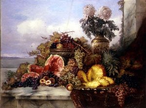 甘美な果実のある静物 作： Nelius Gronland