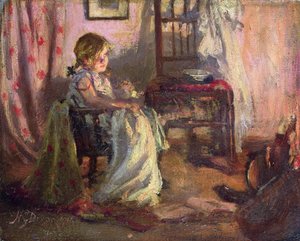 暖炉のそばで 作： Nellie Gertrude Dixon