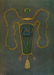 ゴールド、エナメル、宝石のネックレス、c1901 作： Nelson Ethelred Dawson