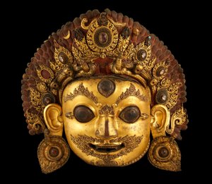 バイラヴァの頭部 16世紀頃（金銅・ロックシスタル彩色済み