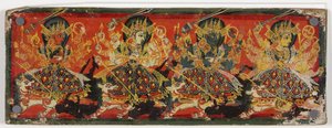 Deviを8人の母親（木にトイレ）として描いた2枚の原稿カバーの1つ 作： Nepalese School