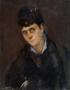 鼻眼鏡の女性 作： Leopold Blonder