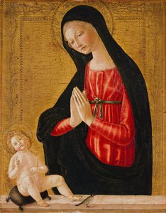 子供を崇拝するマドンナ 作： Neroccio di Landi