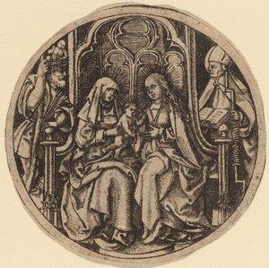 聖母子と聖クリストファーとエラスムス 作： Netherlandish 15th Century