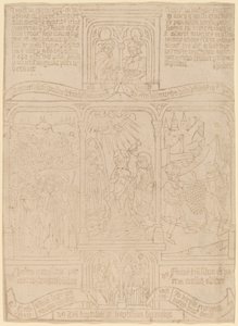 キリストのバプテスマ; 紅海を通過するファラオ。 ジョシュアとカレブ 作： Netherlandish 15th Century