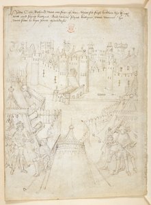 コットン ジュリアス E. IV、アート。 6、「ビーチャムのページェント」、1483年頃（ベラムにインク） 作： Netherlandish School