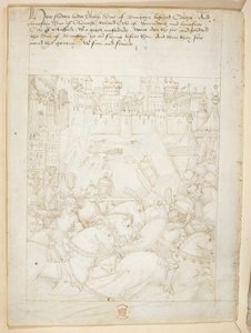 コットン ジュリアス E. IV、アート。 6、「ビーチャムのページェント」、1483年頃（ベラムにインク） 作： Netherlandish School