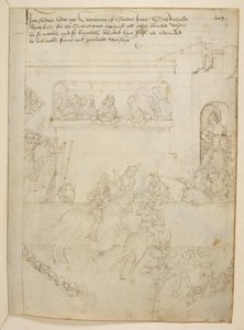 コットン ジュリアス E. IV、アート。 6、「ビーチャムのページェント」、1483年頃（ベラムにインク） 作： Netherlandish School
